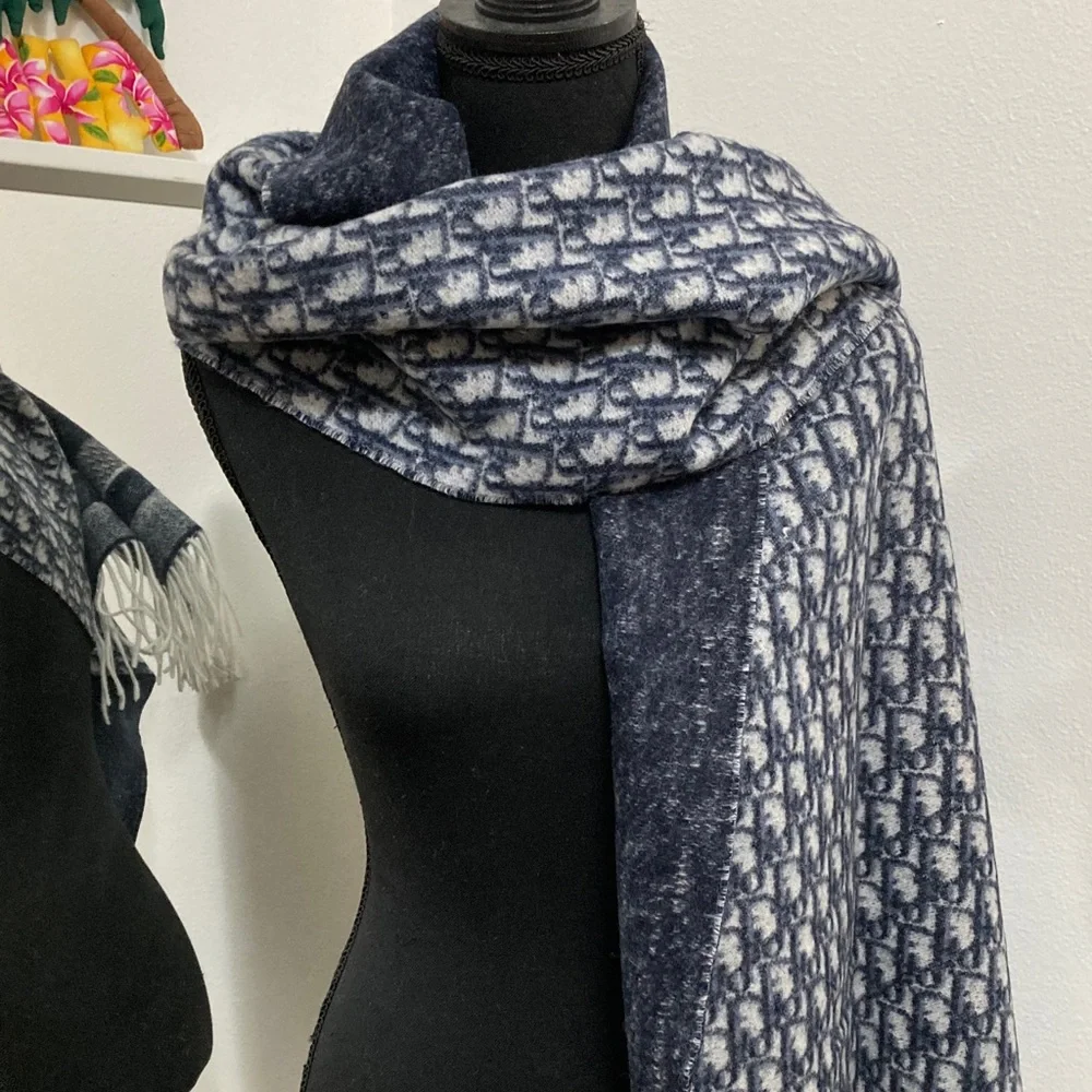 Dior Blue and Gray Scarf